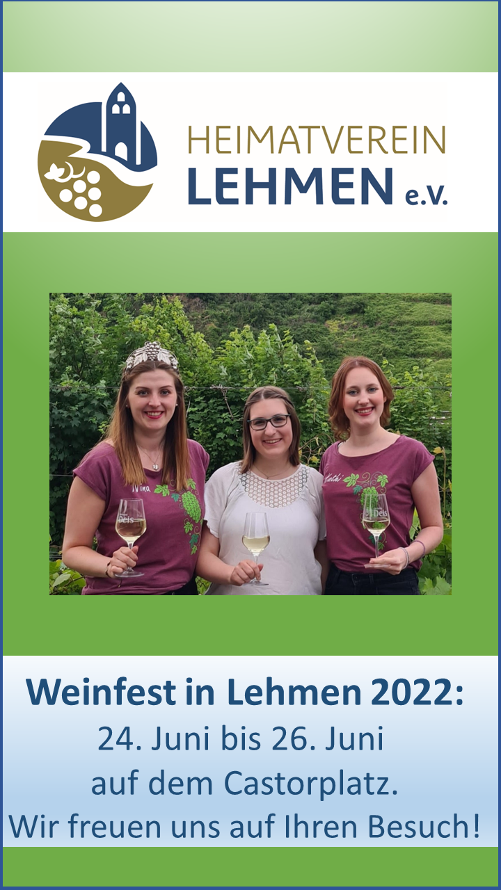 Weinfest Lehmen vom 24. Juni bis 26. Juni